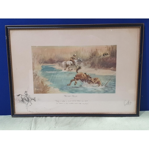 1095 - AFTER CHARLES JOHNSON PAYNE (SNAFFLES); 'The Wet Nalla', pencil signed to margin 2ft 3in W X 1ft 7in... 