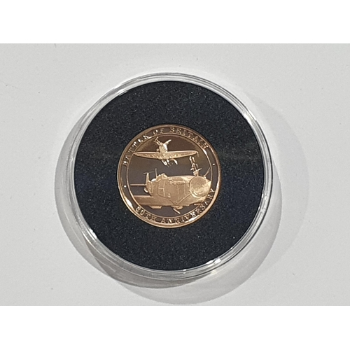 314 - An Isle of Man 2020 Battle of Britain gold proof Sovereign, in case,	with COA