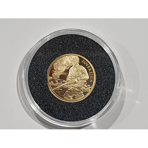 315 - An Ascension Island 2024 D-Day gold proof Sovereign, in case, with COA