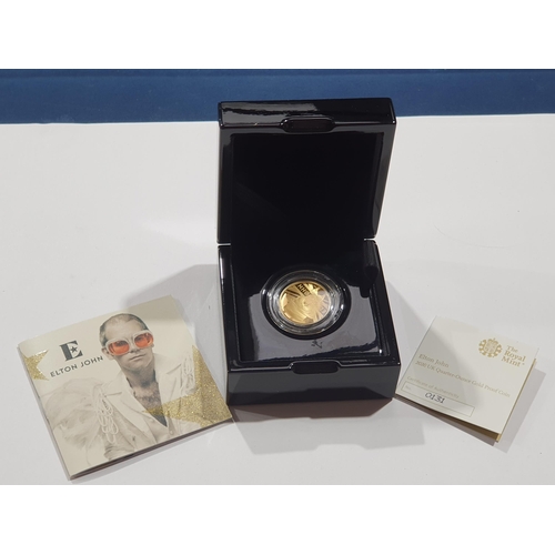 317 - A 2020 Elton John gold 25 Pounds, in case, with COA