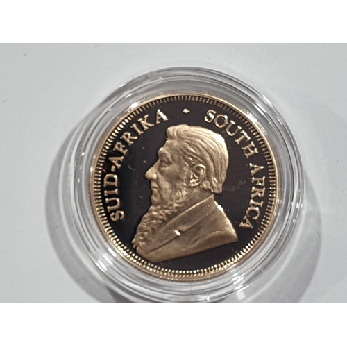 318 - A 2016 gold ¼ oz Krugerrand, in case, with COA