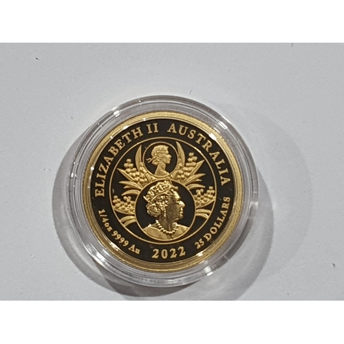 322 - An Australia 2022 gold proof Queen’s Platinum Jubilee 25 Dollars, in case, with COA