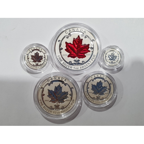 336 - A Canada 2015 fine silver Fractional Coin Set, in case, with COA