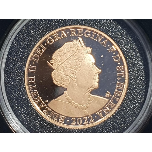 337 - An East India Company, St Helena 2022 gold Two Pounds, in case, with COA