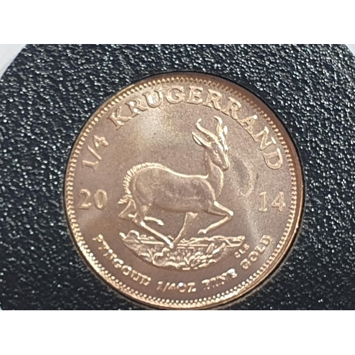 340 - A 2014 gold ¼ Krugerrand, with COA