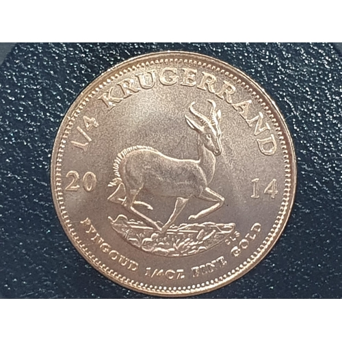 341 - A 2014 gold ¼ Krugerrand, with COA