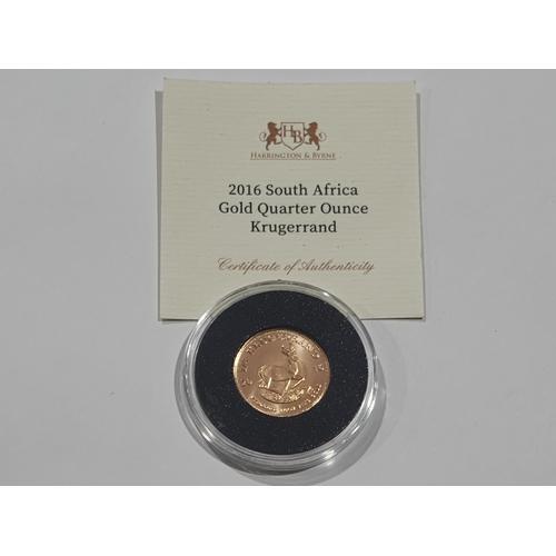 345 - A 2016 ¼ Krugerrand with COA