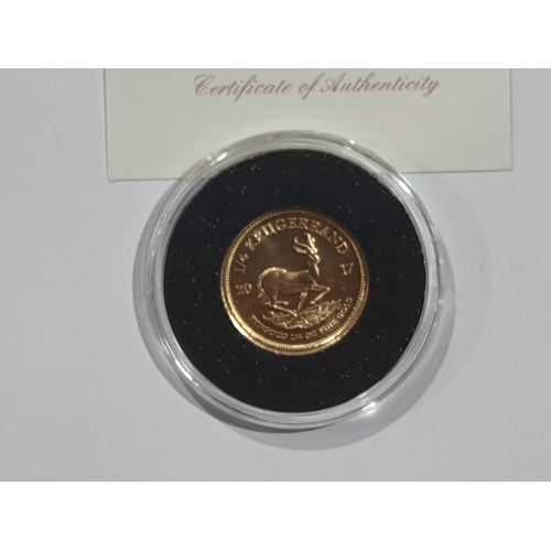 348 - A 2017 ¼ Krugerrand with COA