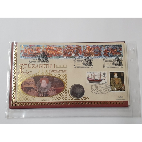 370 - A small collection of Numismatic Coin Covers, containing a Henry III void Long Cross Penny, an Eliza... 