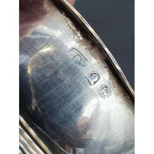 42 - A George III silver Wine Funnel engraved initial, with interior strainer, London 1809, dented