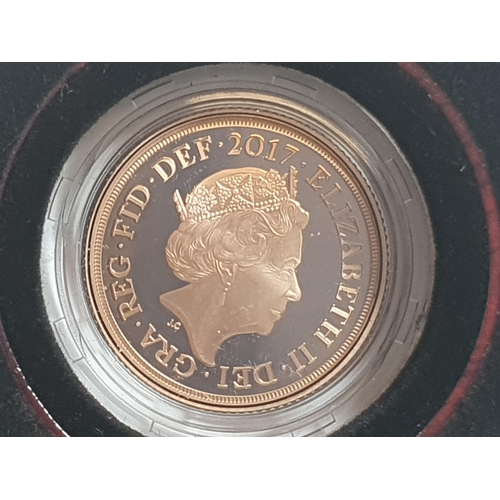 484 - A QEII, 2017 Proof Sovereign, in case of issue with COA