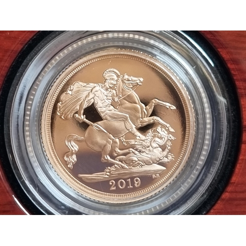 495 - A QEII 2019 Proof Sovereign, in case of issue, with COA