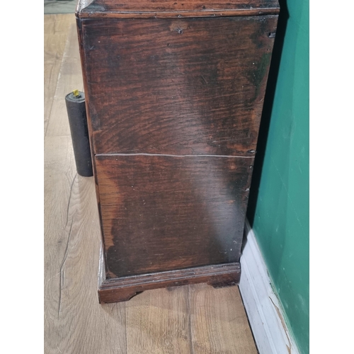 513 - A Georgian Longcase Clock with 11 inch square brass dial, cherub spandrels, silvered chapter ring in... 