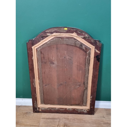 522 - A Victorian rosewood Frame with arched top containing Dutch style flower print