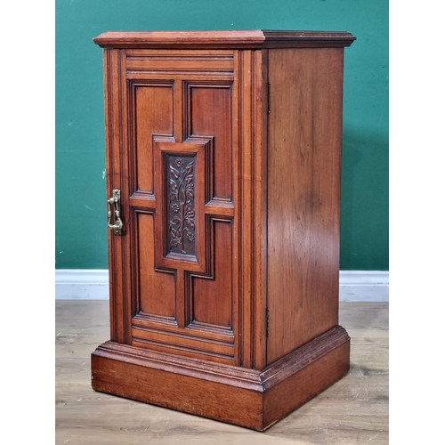 564 - A Victorian walnut small Cupboard in the Aesthetic manner, 2ft 9in H x 17 1/2in W