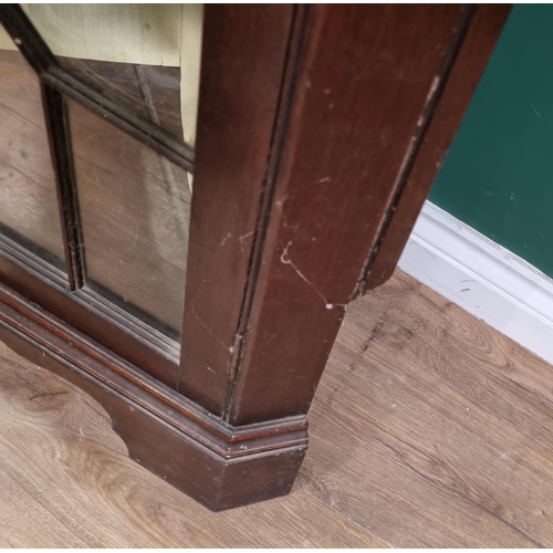 568 - A 19th century mahogany Corner Display cabinet with two astragal glazed doors on bracket feet