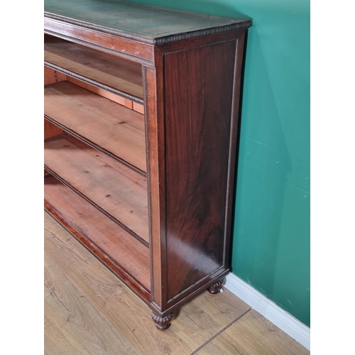 621 - A 19th Century mahogany Open Bookcase with beaded decorations, fitted with three adjustable shelves,... 