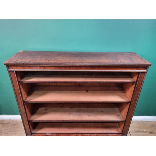 621 - A 19th Century mahogany Open Bookcase with beaded decorations, fitted with three adjustable shelves,... 