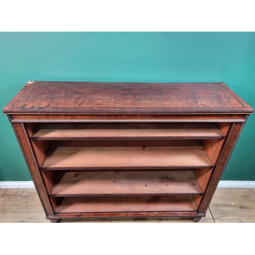 621 - A 19th Century mahogany Open Bookcase with beaded decorations, fitted with three adjustable shelves,... 