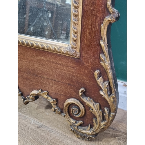 649 - A George III Irish mahogany Wall Mirror with carved gilded surmount of a female Pagan Goddess above ... 