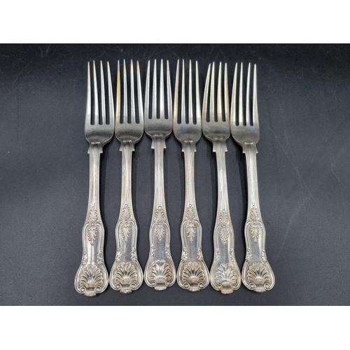 65 - A matched Set of 19th century silver Cutlery, king's pattern, various dates, makers and assay office... 