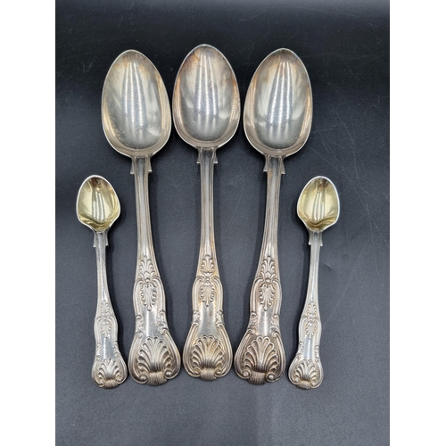 65 - A matched Set of 19th century silver Cutlery, king's pattern, various dates, makers and assay office... 