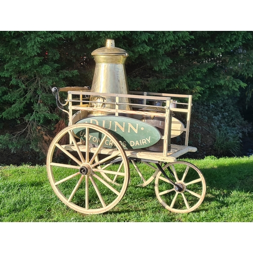 814 - A Victorian three wheeled Dairy Hand Cart, with painted wooden signs inscribed 