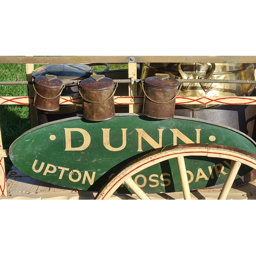 814 - A Victorian three wheeled Dairy Hand Cart, with painted wooden signs inscribed 