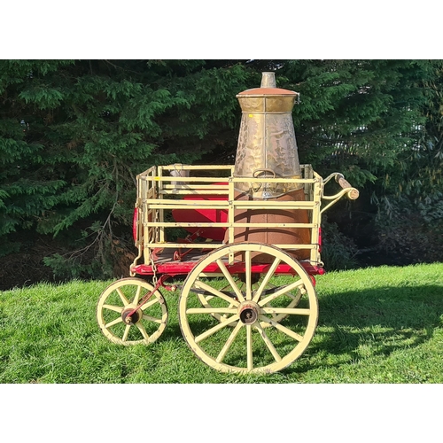 815 - A Victorian three wheeled Dairy Hand Cart with painted wooden sign inscribed 