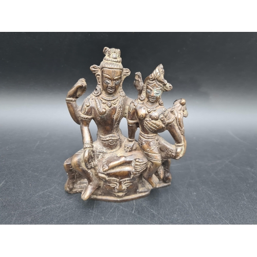 851 - An antique Tibetan Bronze of two Figures, 5in