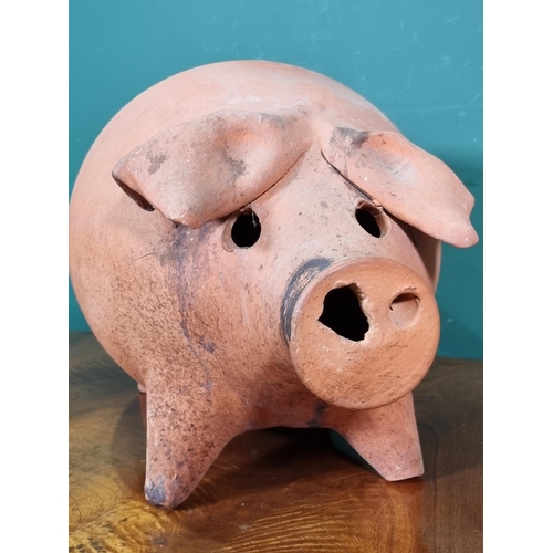 896 - A Terracotta Pig Money Bank