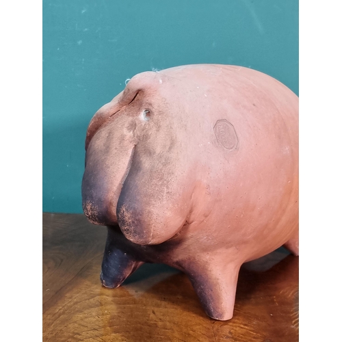 896 - A Terracotta Pig Money Bank