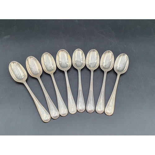 95 - A part Set of Victorian silver Cutlery old english bead pattern engraved indistinct initials, London... 