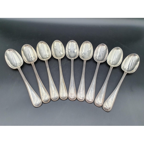 95 - A part Set of Victorian silver Cutlery old english bead pattern engraved indistinct initials, London... 