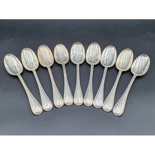 95 - A part Set of Victorian silver Cutlery old english bead pattern engraved indistinct initials, London... 