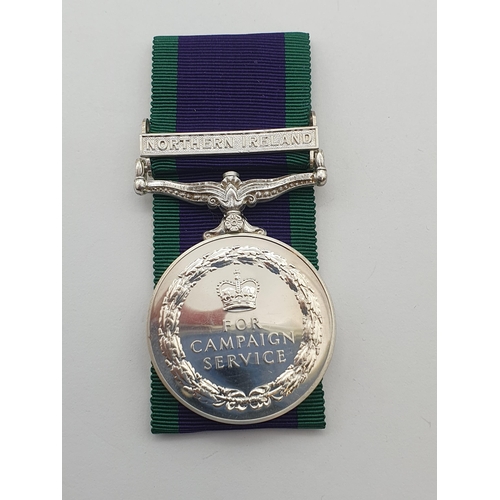 983 - Campaign Service Medal with 'Northern Ireland' Clasp engraved to 24158432 Trooper F.P. Merritt, 17th... 