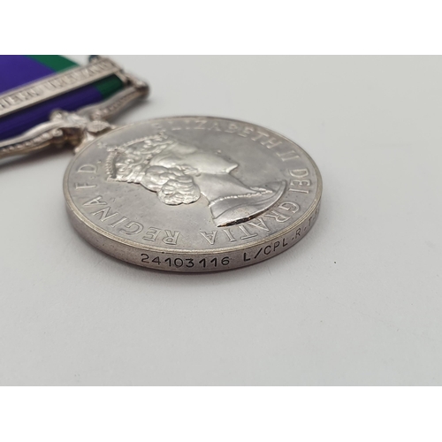 995 - Campaign Service Medal with 'NOrthern Ireland' Clasp engraved to 24103116 Lane Corporal R.T. Hughes,... 