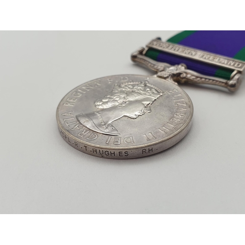 995 - Campaign Service Medal with 'NOrthern Ireland' Clasp engraved to 24103116 Lane Corporal R.T. Hughes,... 