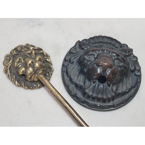 789 - Four metal Fittings/Fixtures in the form of Lion Masks including a Doorbell, a Spout Face, a Wall Ho... 