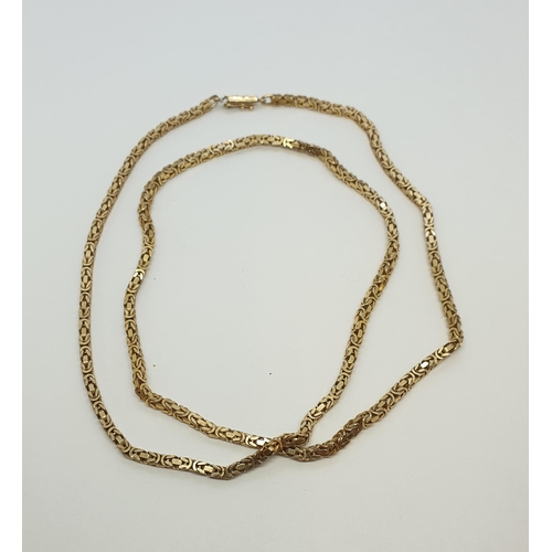 202 - A 9ct gold Byzantine Chain, approx 70cms long, approx 38.60gms