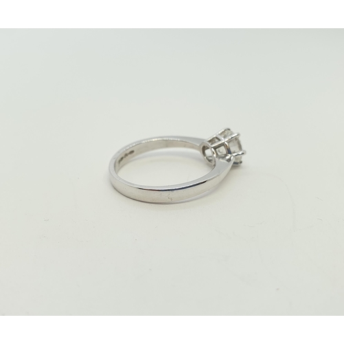 230 - A Diamond single stone Ring claw-set brilliant-cut stone, 1.16cts in platinum, ring size P, approx 4... 