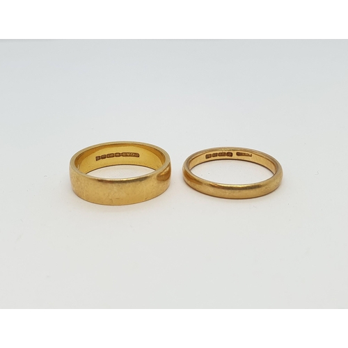 259 - Two 22ct gold Wedding Bands, approx 9.90gms