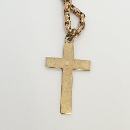 266 - A Pendant Cross on belcher chain, stamped 9c, approx 8.20gms