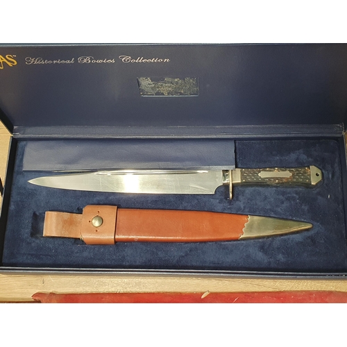 1082 - A boxed replica Bell Bowie Knife in case of issue, a collection of assorted hunting and other Knives... 