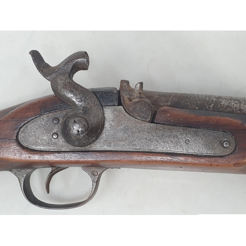 1069 - A 19th Century Indian made Percussion Gun, action A/F 42 1/2in L overall