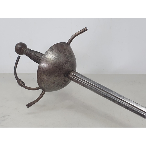 1074 - A 17th Century Cup Hilt Rapier with 3ft 4in L overall, 4ft overall