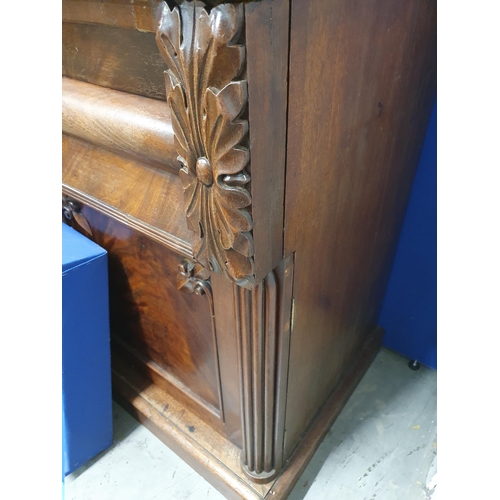 788 - A 19th Century mahogany Secretaire Bookcase, the upper section with pair of glazed doors enclosing t... 