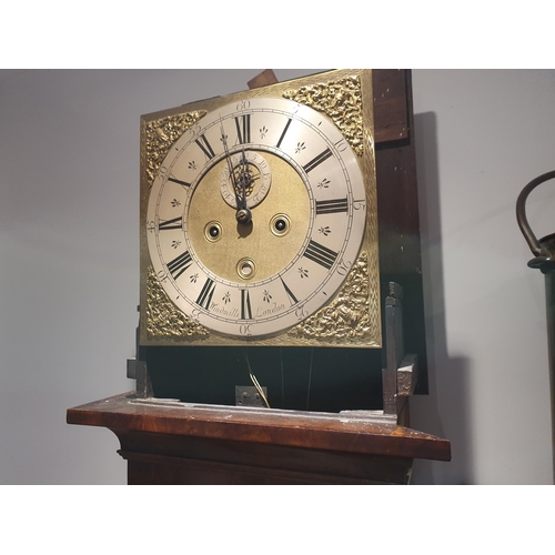 512 - An 18th Century Longcase Clock having square brass dial inscribed 