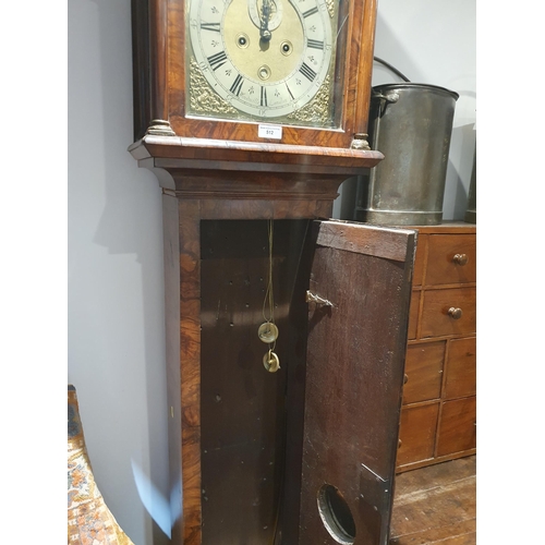 512 - An 18th Century Longcase Clock having square brass dial inscribed 