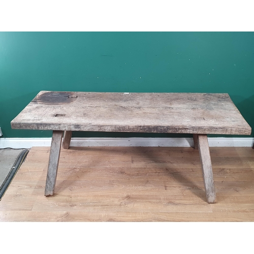 1 - A rustic oak Pig Bench 5ft 9in W x 2ft 1in H